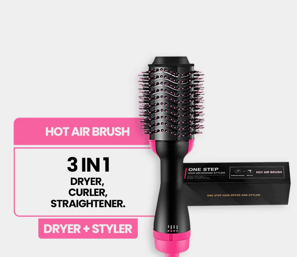 One Step Hot Air Brush dryer + Styler 3 In 1 Hot Air Brush Dryer